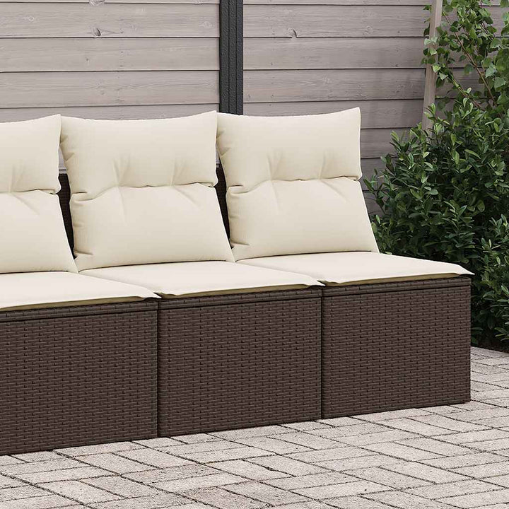 sofasæt til haven 2 dele med hynder polyrattan akacietræ brun