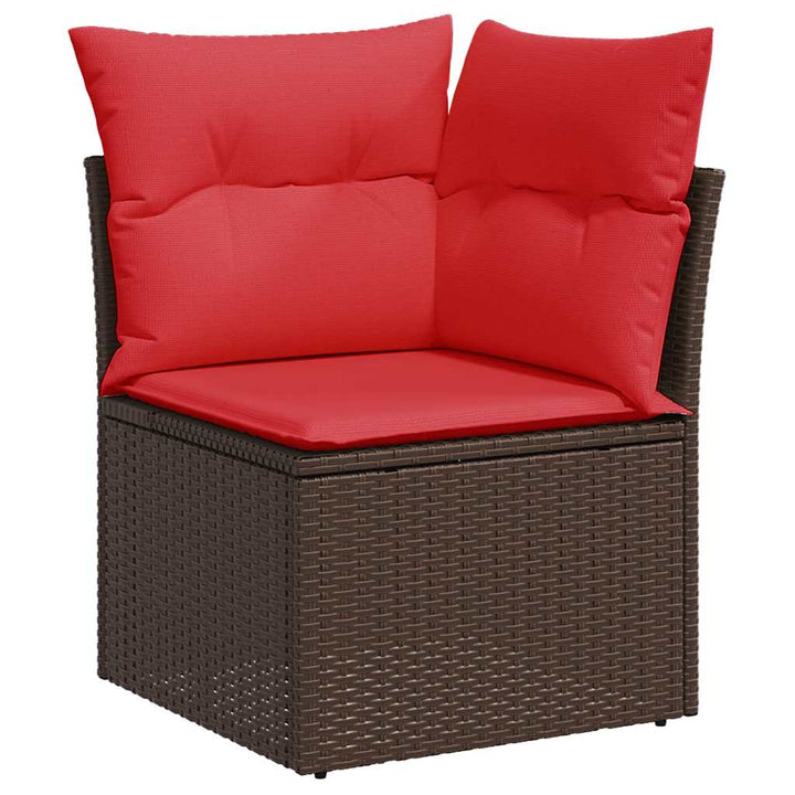 sofasæt til haven 4 dele med hynder polyrattan brun