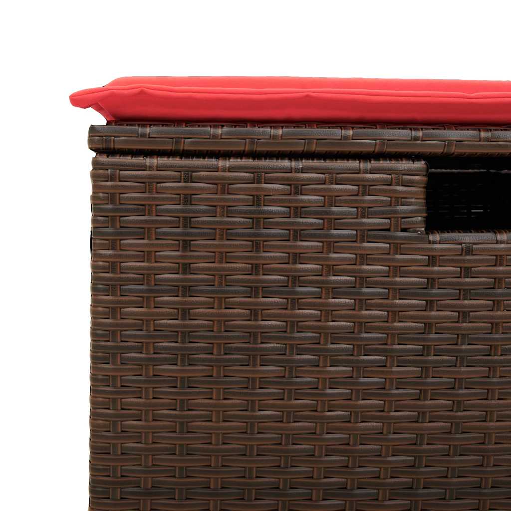 sofasæt til haven 4 dele med hynder polyrattan brun