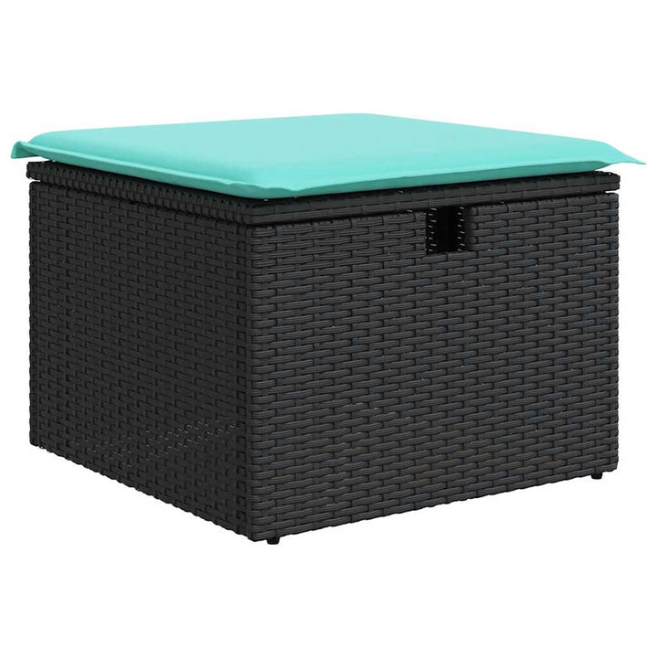 sofasæt til haven 7 dele med hynder polyrattan sort