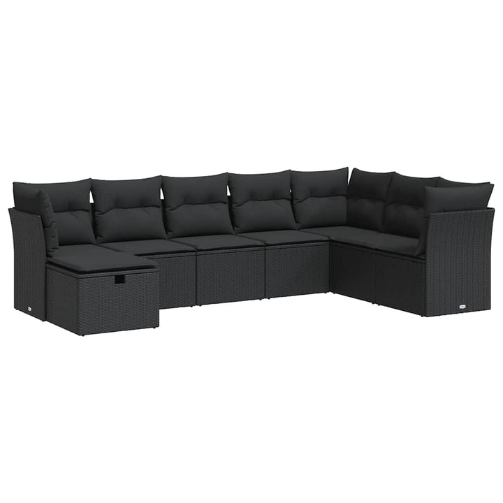 sofasæt til haven 8 dele med hynder polyrattan sort