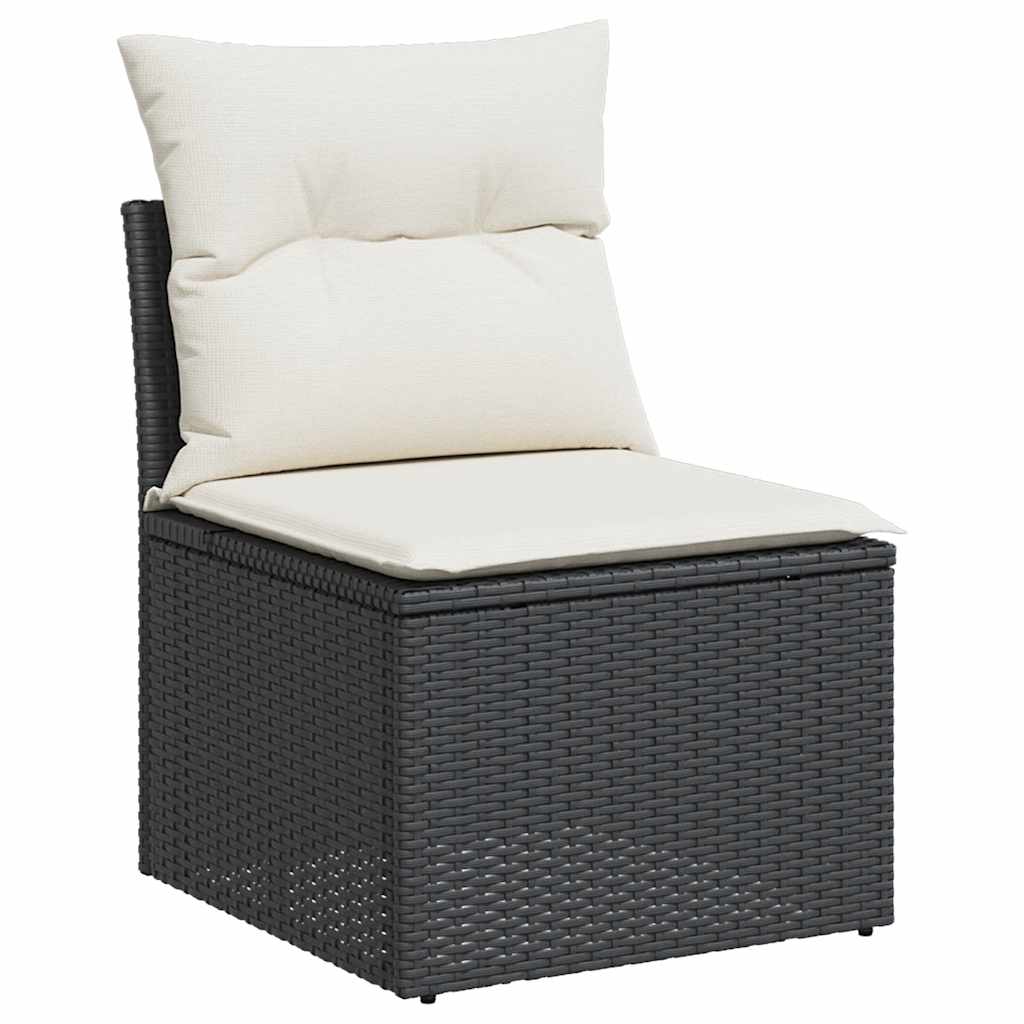 sofasæt til haven 9 dele med hynder polyrattan sort