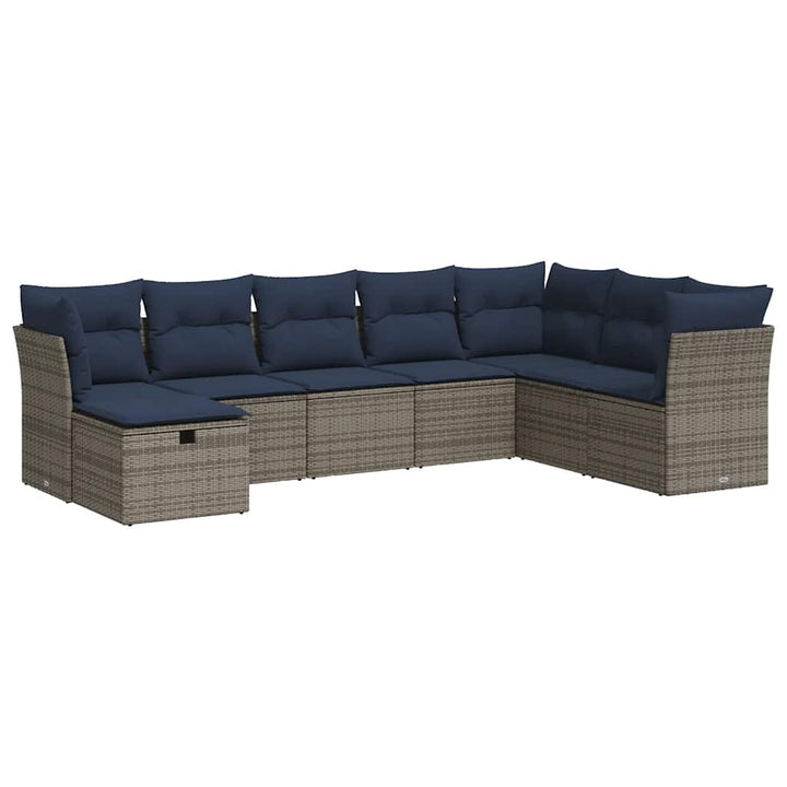 sofasæt til haven 9 dele med hynder polyrattan grå