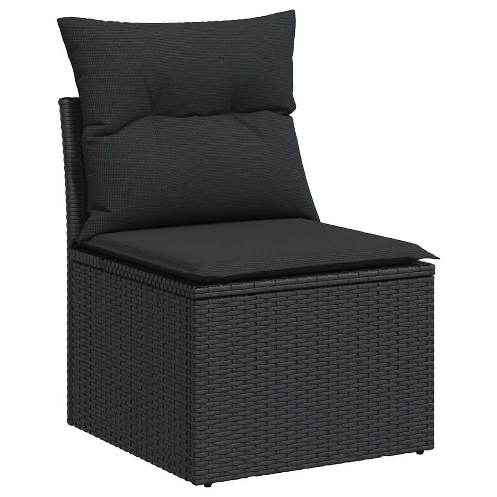 sofasæt til haven 4 dele med hynder polyrattan sort