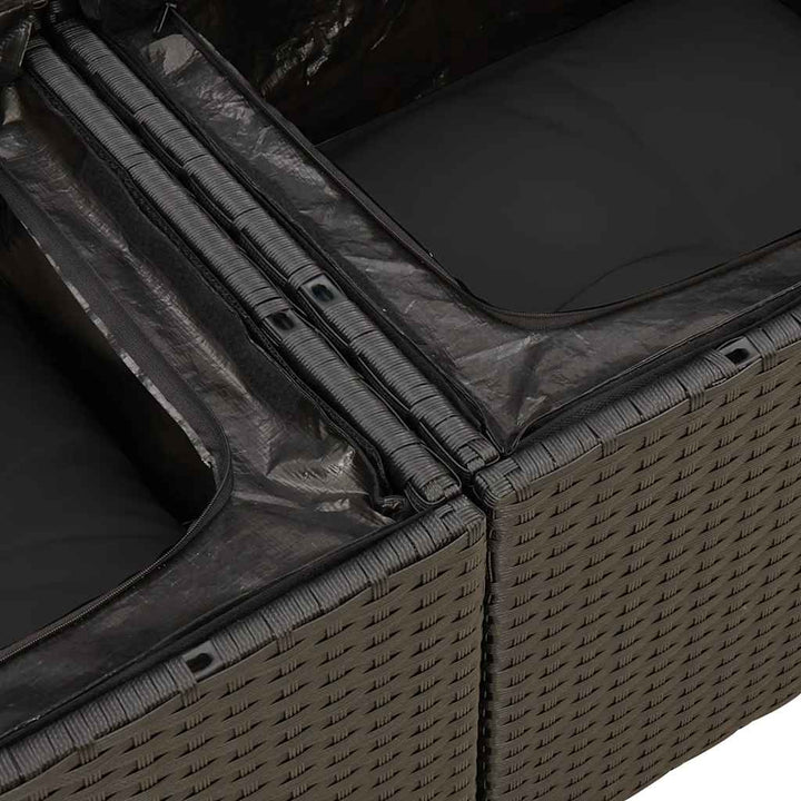sofasæt til haven 4 dele med hynder polyrattan sort