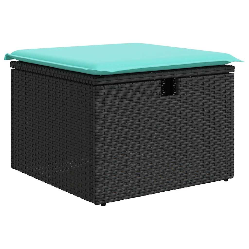 sofasæt til haven 7 dele med hynder polyrattan sort