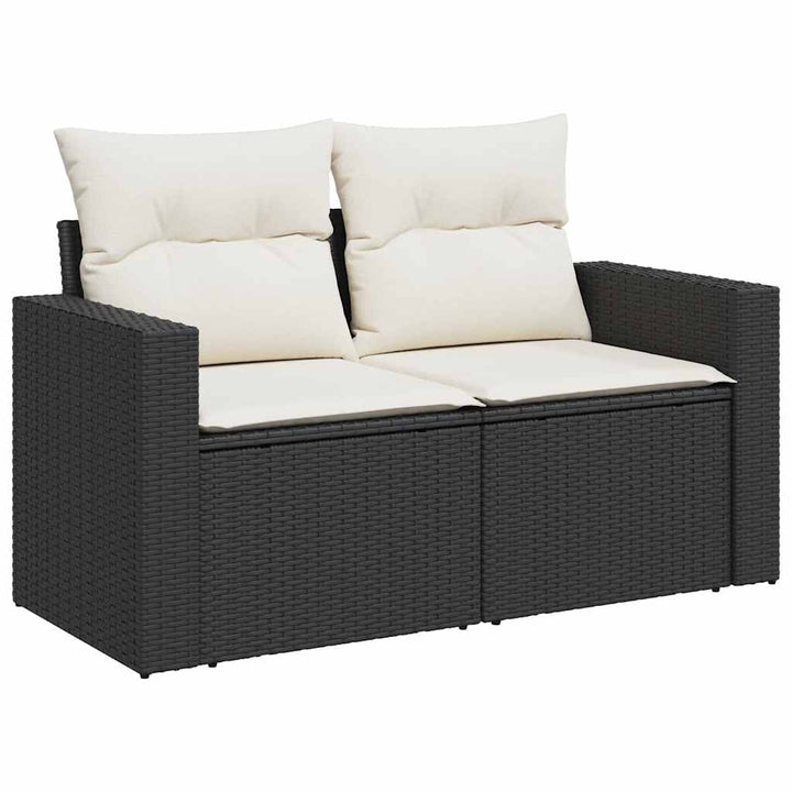 sofasæt til haven 8 dele med hynder polyrattan sort