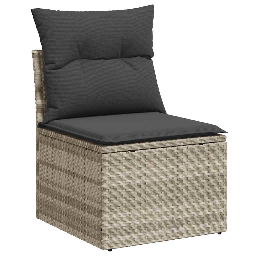 sofasæt til haven 4 dele med hynder polyrattan lysegrå