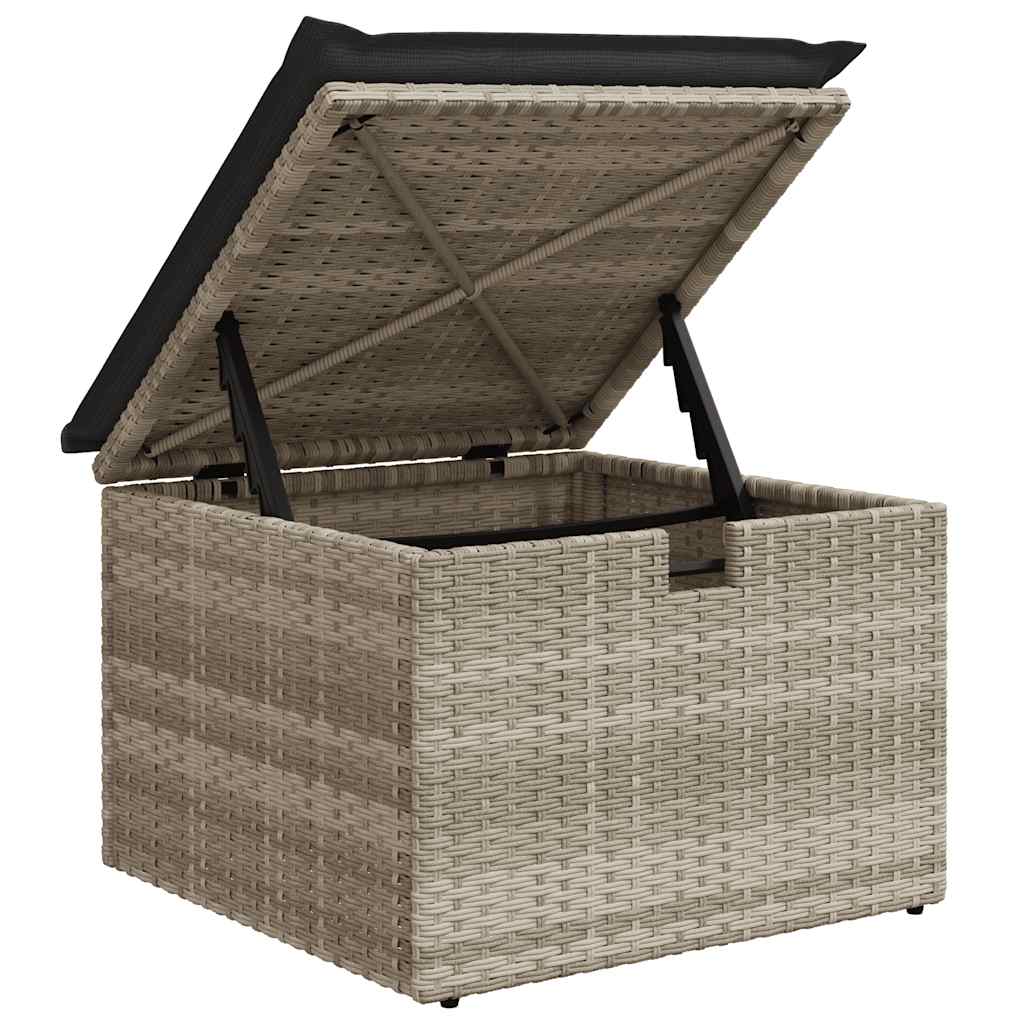 sofasæt til haven 4 dele med hynder polyrattan lysegrå