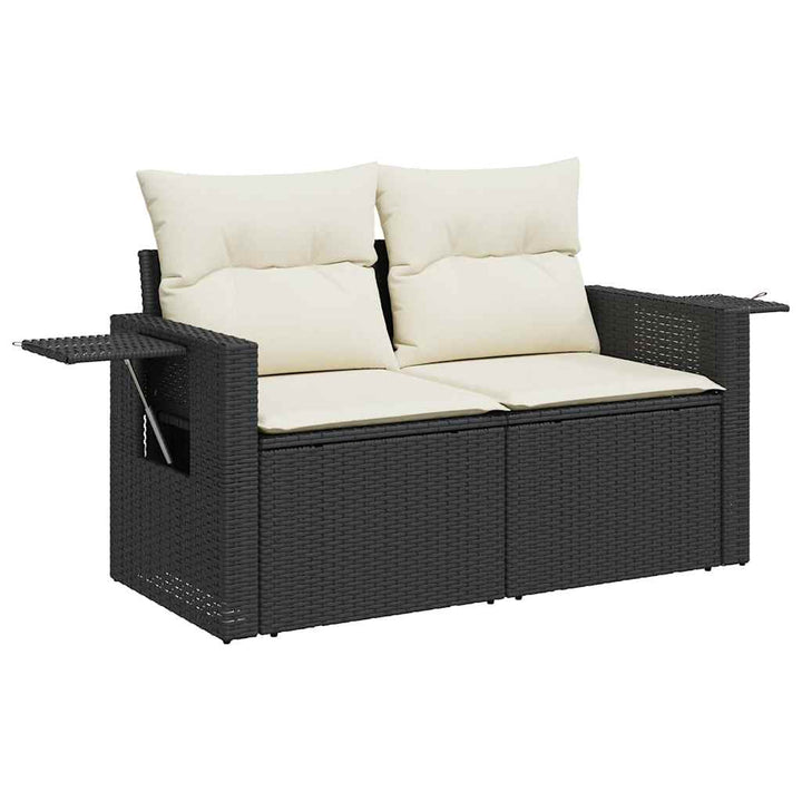 sofasæt til haven 8 dele med hynder polyrattan sort