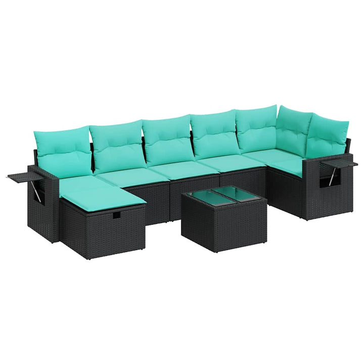sofasæt til haven 8 dele med hynder polyrattan sort