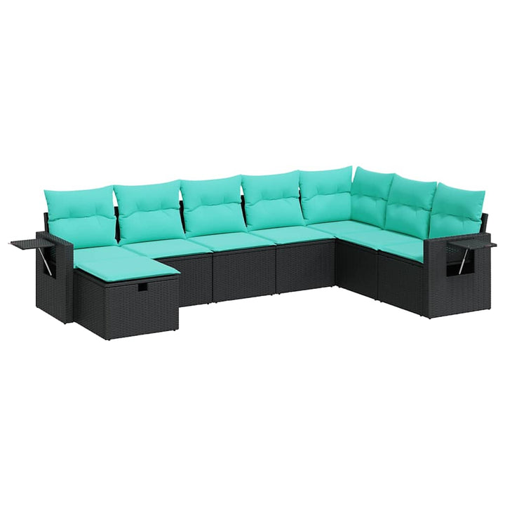sofasæt til haven 8 dele med hynder polyrattan sort