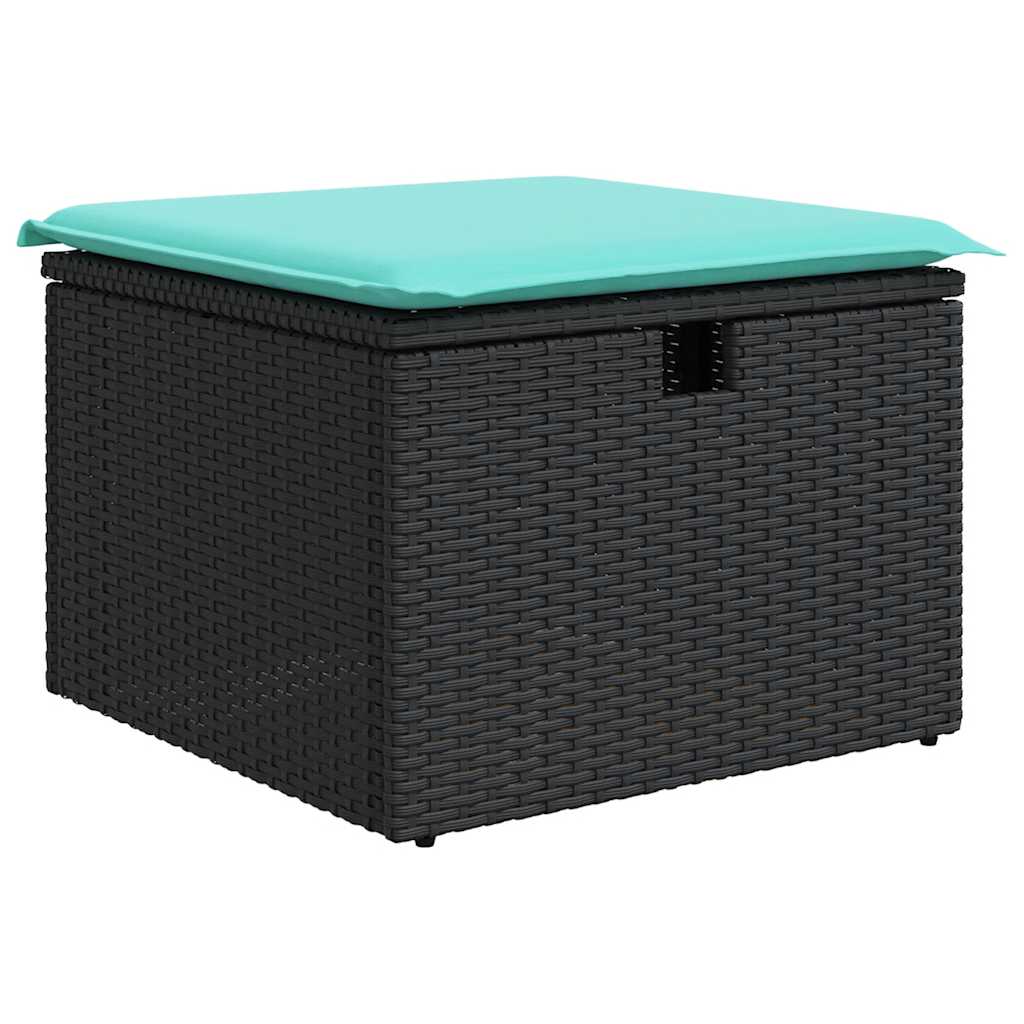 sofasæt til haven 7 dele med hynder polyrattan sort