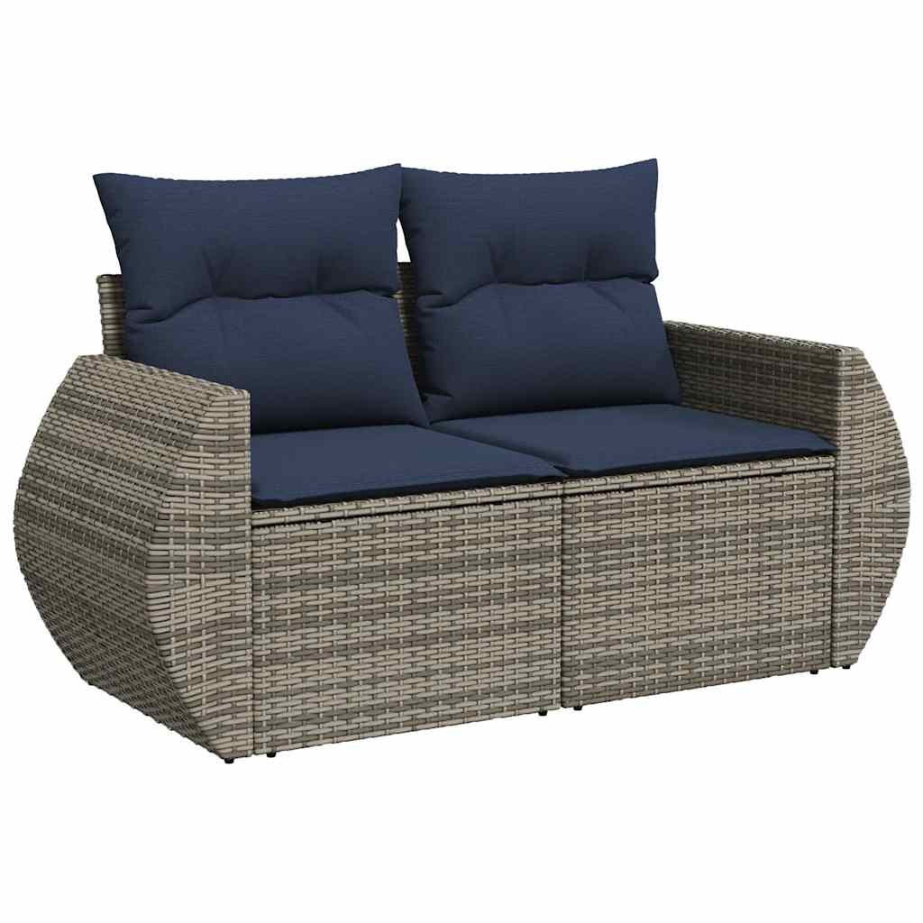 sofaesæt til haven 7 dele med hynder polyrattan grå