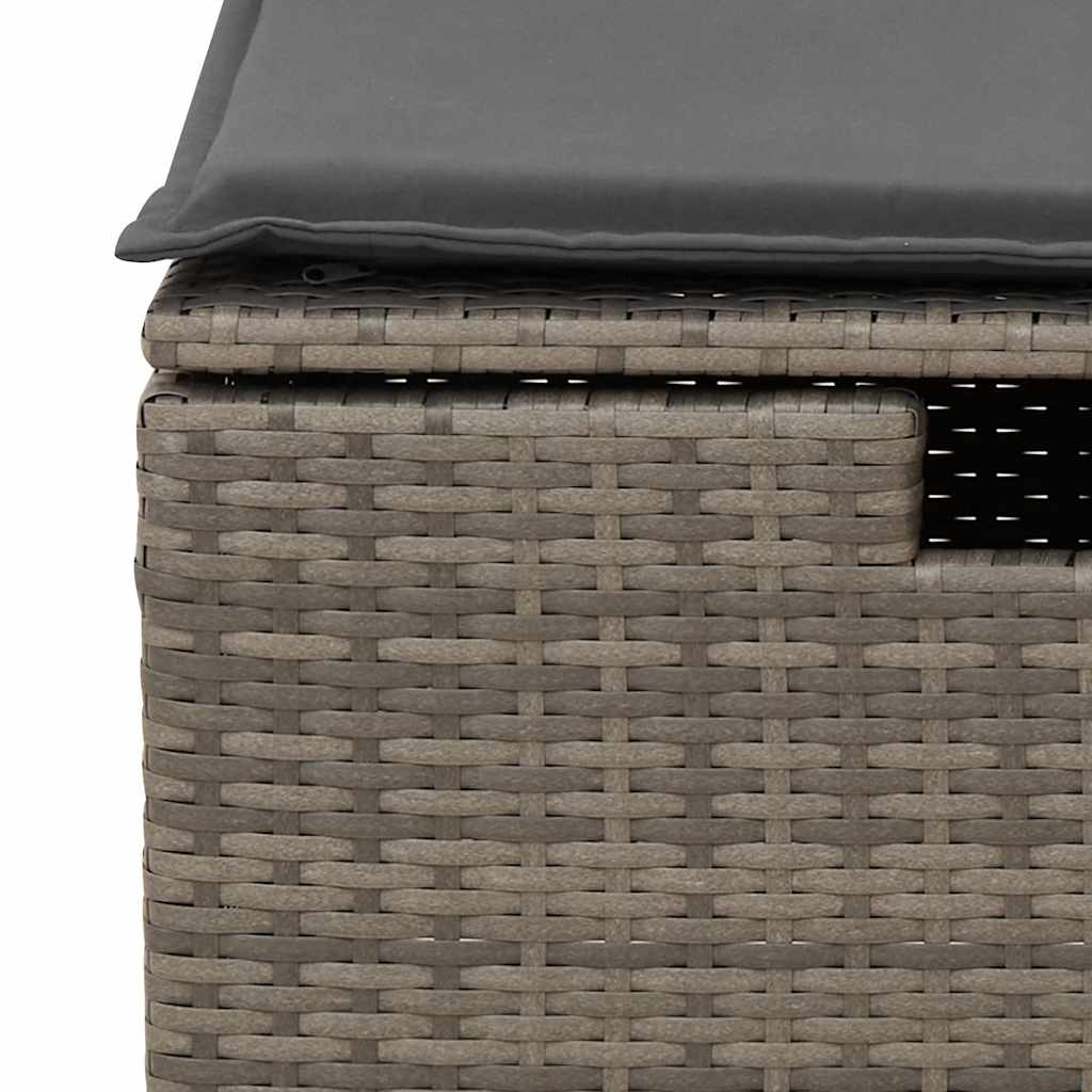 sofasæt til haven 4 dele med hynder polyrattan grå