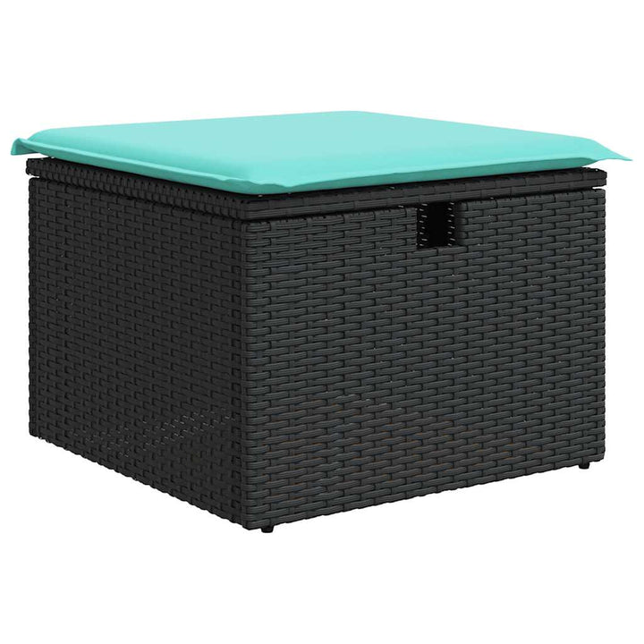 sofasæt til haven 6 dele med hynder polyrattan sort