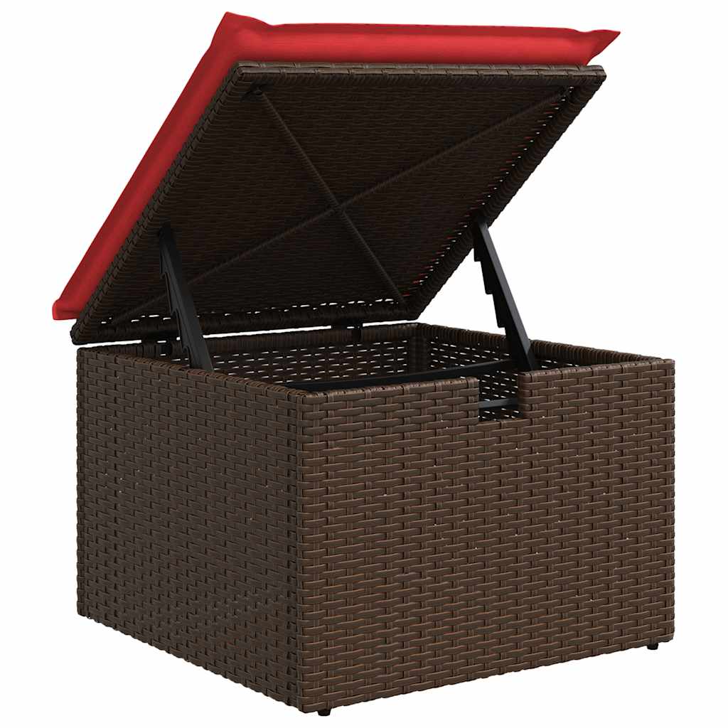 sofasæt til haven 7 dele med hynder polyrattan brun
