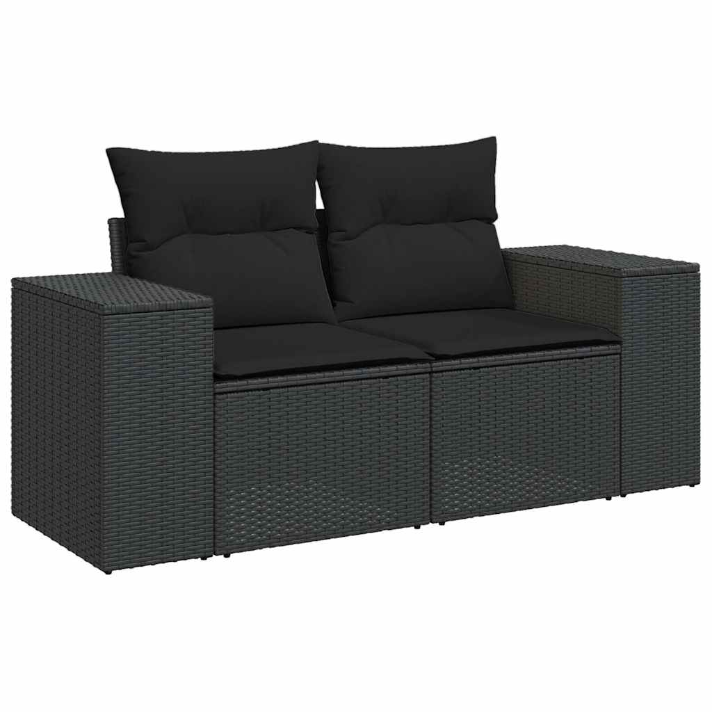 sofasæt til haven 8 dele med hynder polyrattan sort