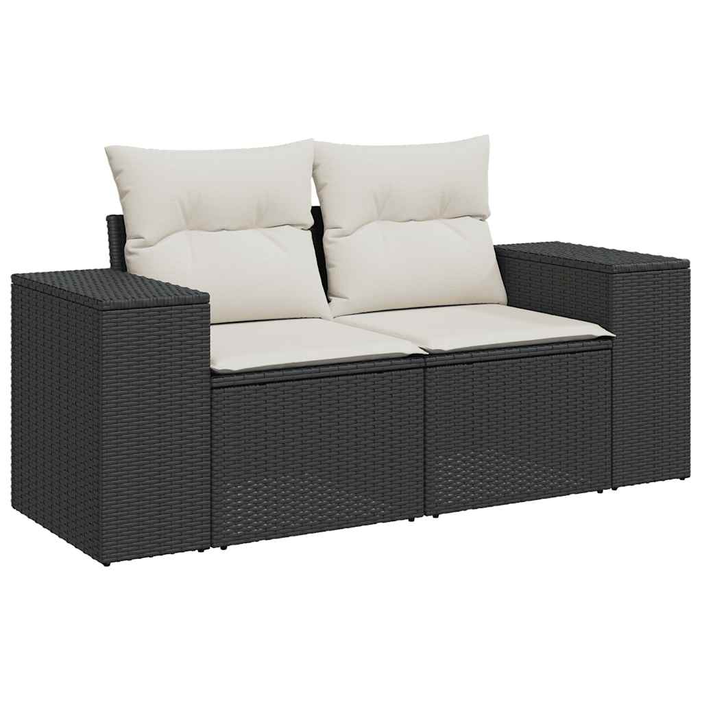 sofasæt til haven 8 dele med hynder polyrattan sort
