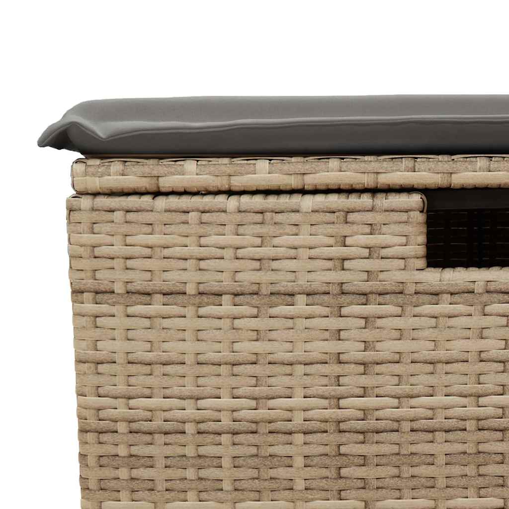 sofasæt til haven 7 dele med hynder polyrattan beige