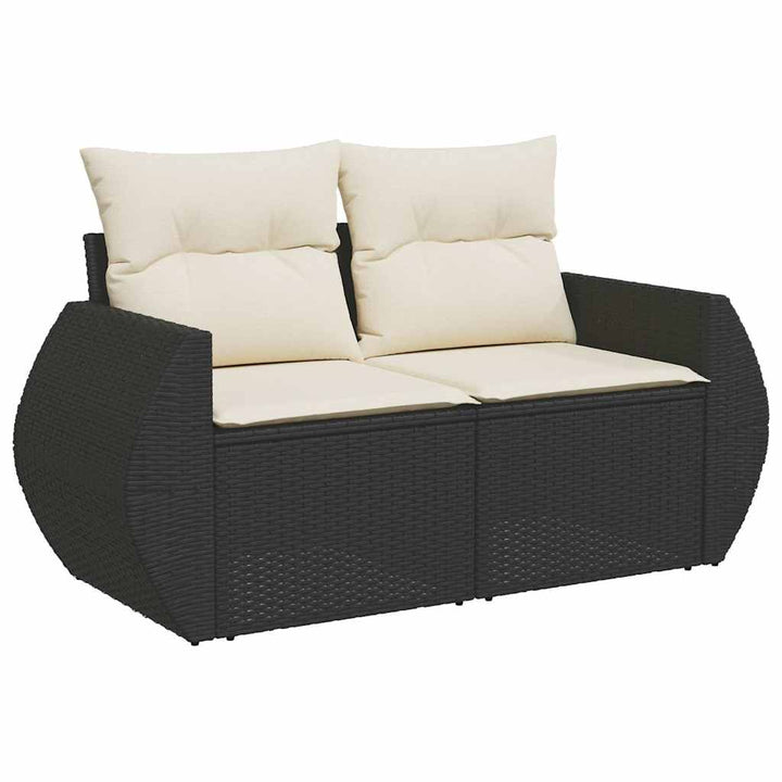 sofasæt til haven 9 dele med hynder polyrattan sort
