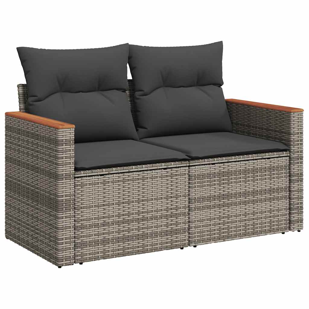 sofasæt til haven 4 dele med hynder polyrattan grå