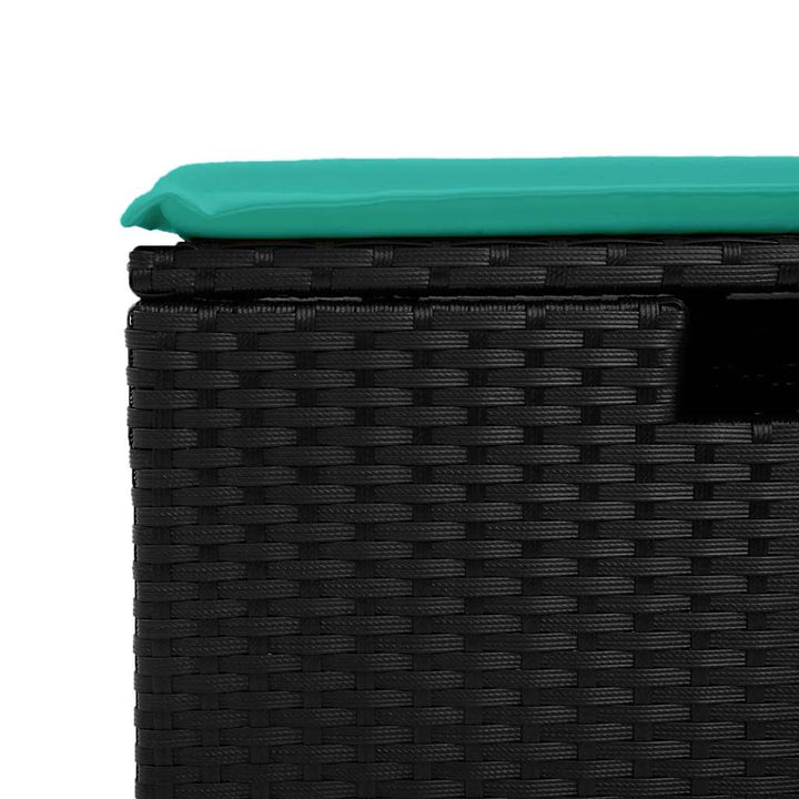 sofasæt til haven 6 dele med hynder polyrattan sort