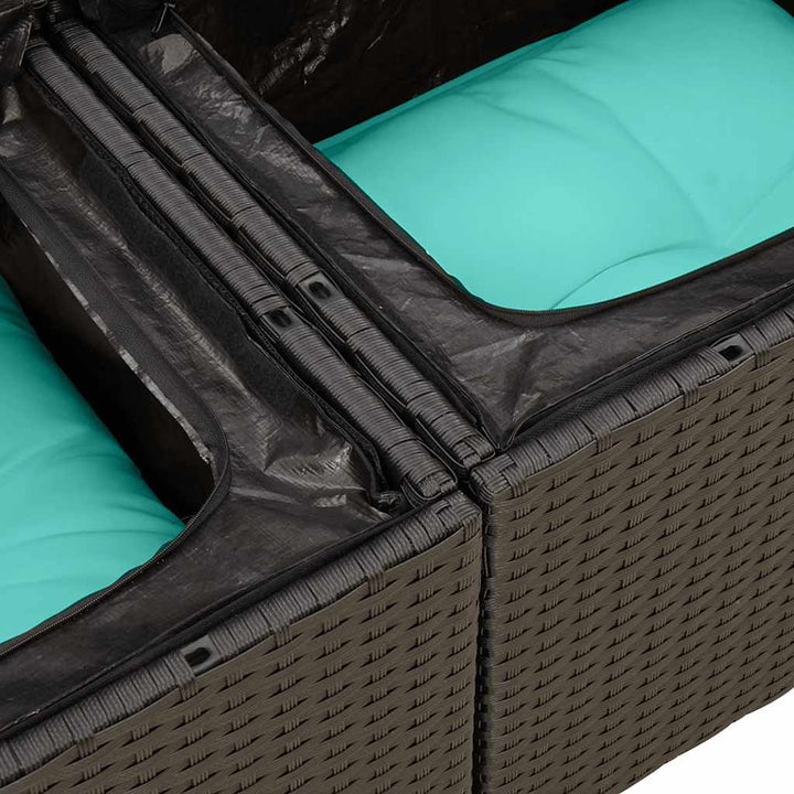 sofasæt til haven 6 dele med hynder polyrattan sort