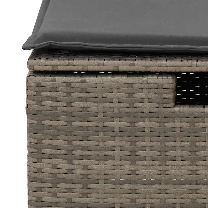 sofasæt til haven 4 dele med hynder polyrattan grå