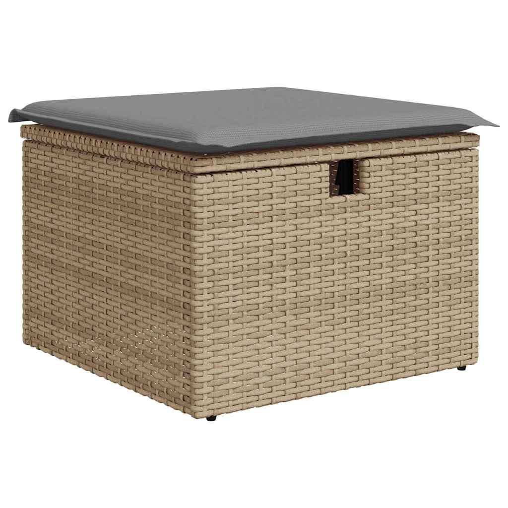sofasæt til haven 10 dele med hynder polyrattan beige