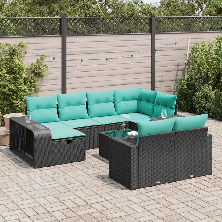 sofasæt til haven 11 dele med hynder polyrattan sort