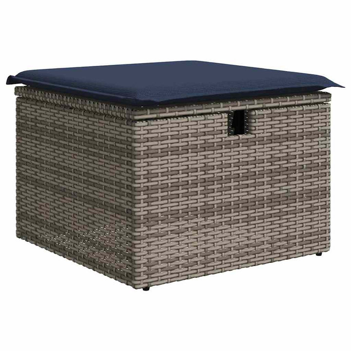 loungesæt til haven 11 dele med hynder polyrattan grå