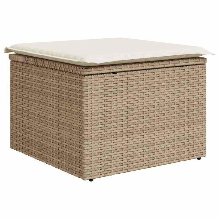 sofasæt til haven 7 dele med hynder polyrattan beige
