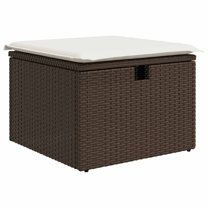 sofasæt til haven 8 dele med hynder polyrattan brun