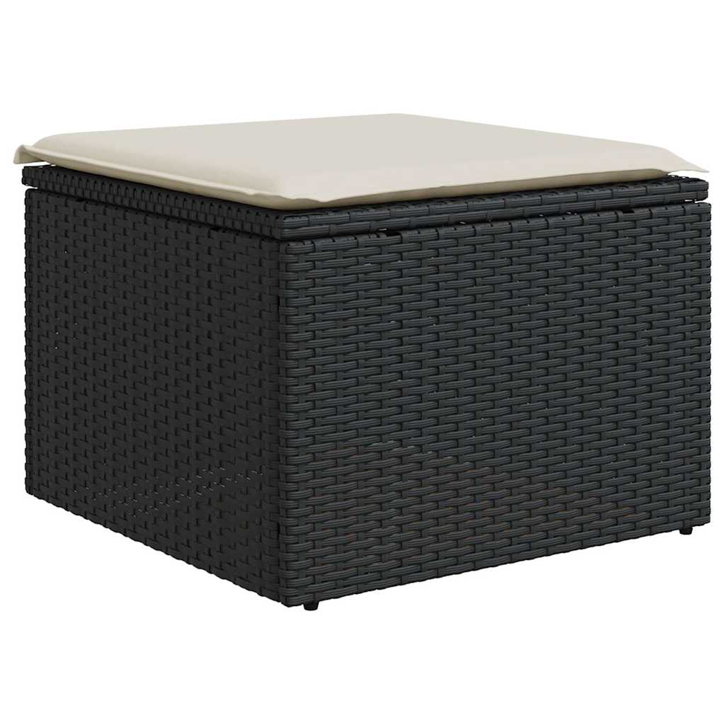 sofasæt til haven 9 dele med hynder polyrattan sort
