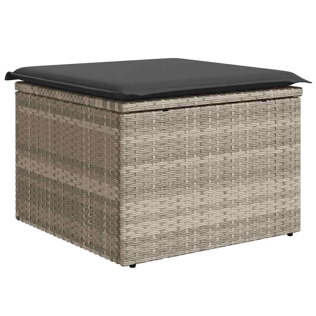 sofasæt til haven 9 dele med hynder polyrattan lysegrå