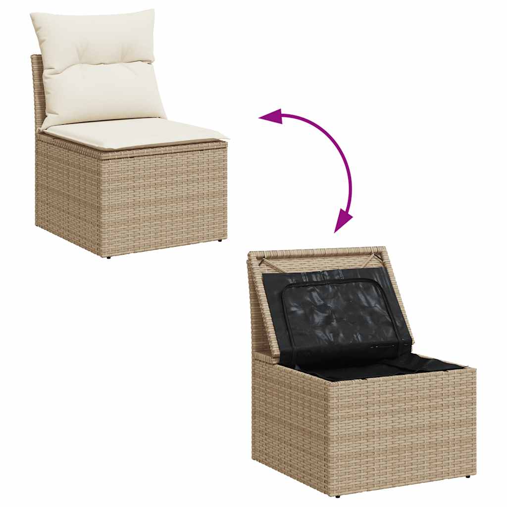 sofasæt til haven 11 dele med hynder polyrattan beige
