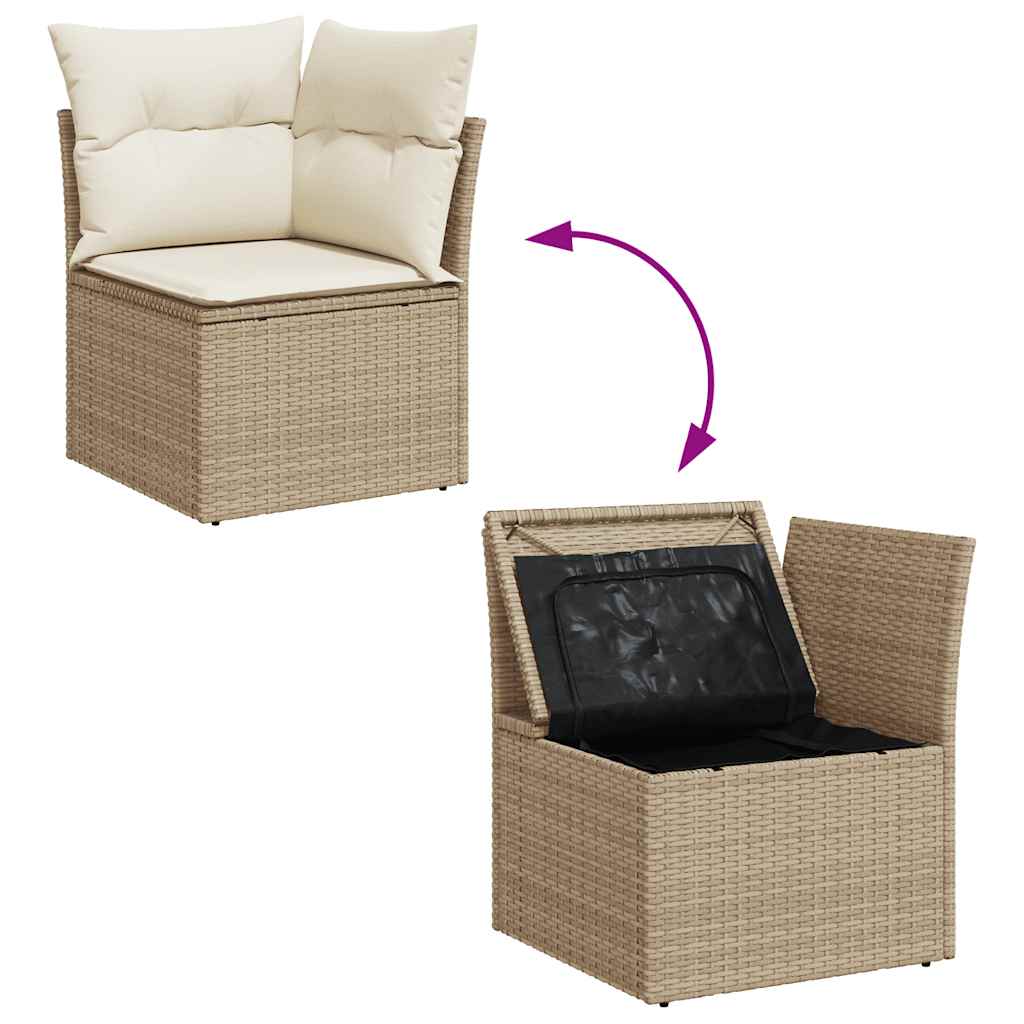sofasæt til haven 11 dele med hynder polyrattan beige