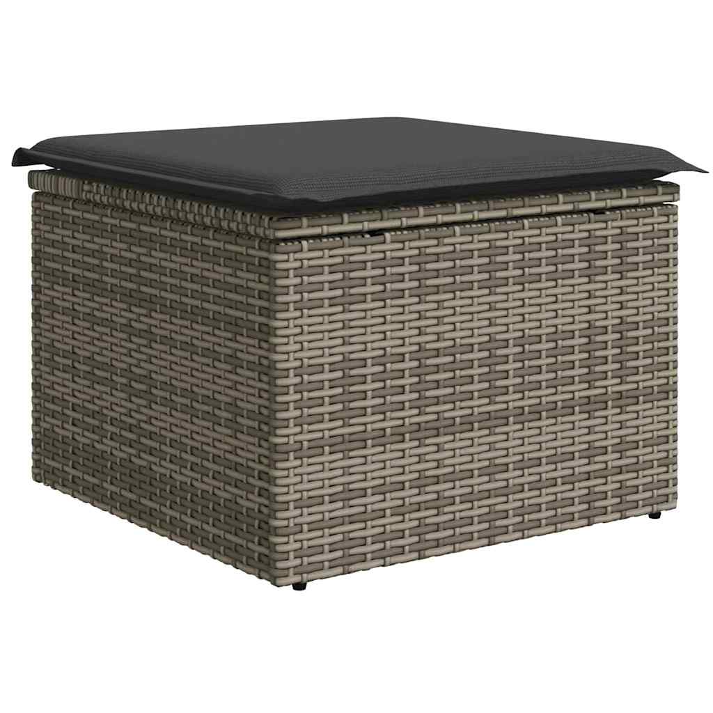 sofaesæt til haven 7 dele med hynder polyrattan grå
