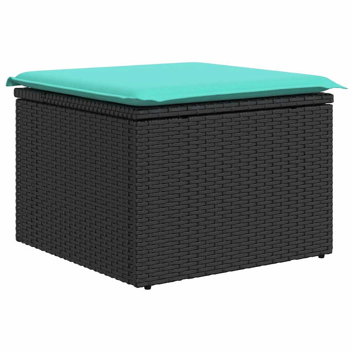 sofasæt til haven 8 dele med hynder polyrattan akacietræ sort