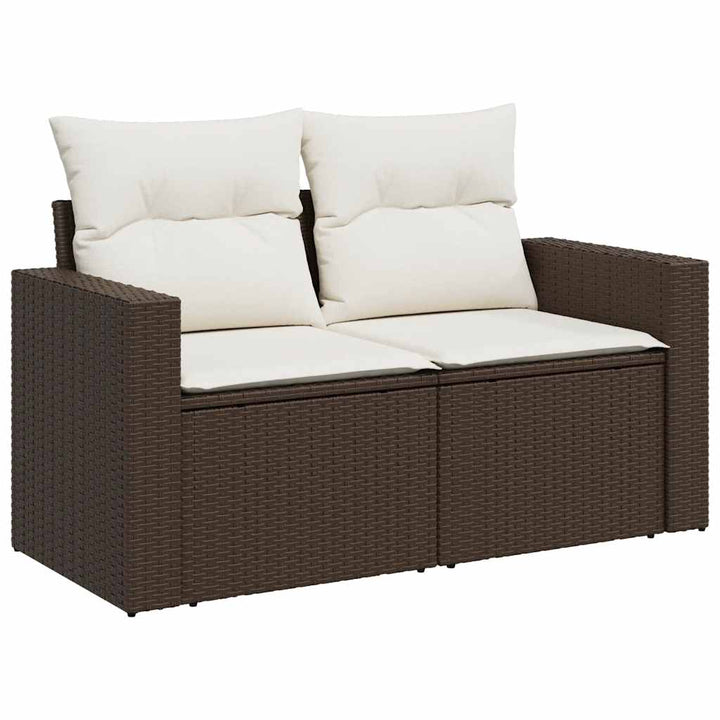 loungesæt til haven 11 dele med hynder polyrattan brun