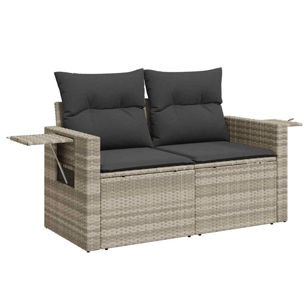 sofasæt til haven 7 dele med hynder polyrattan lysegrå