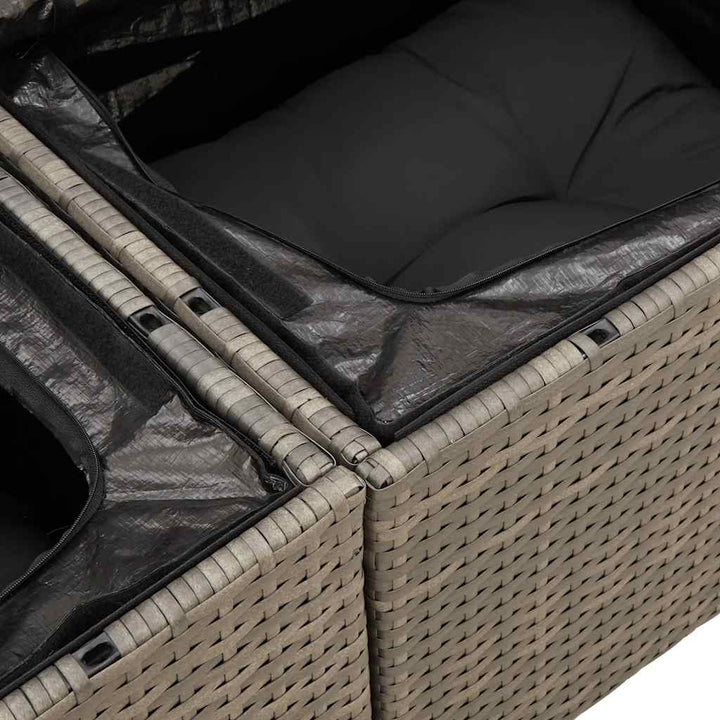 sofaesæt til haven 7 dele med hynder polyrattan grå