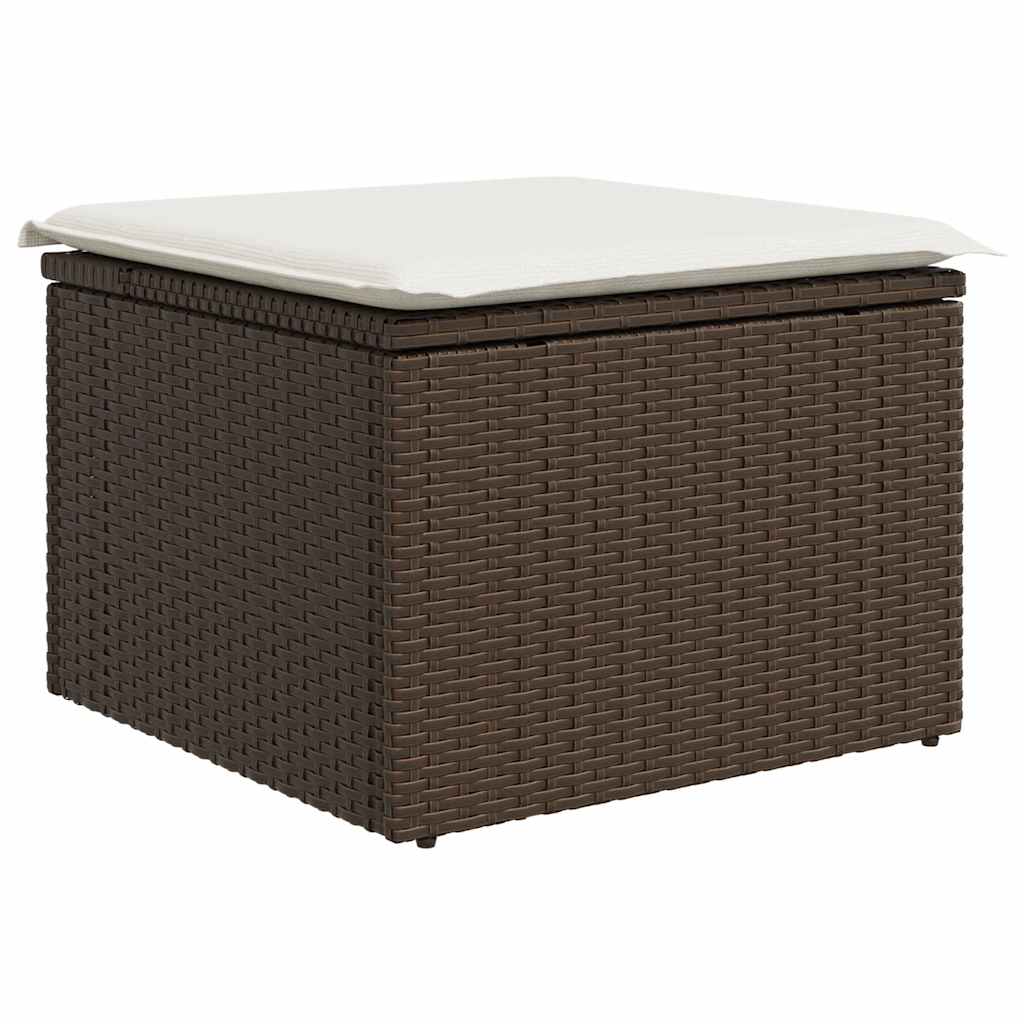sofasæt til haven 9 dele med hynder polyrattan brun