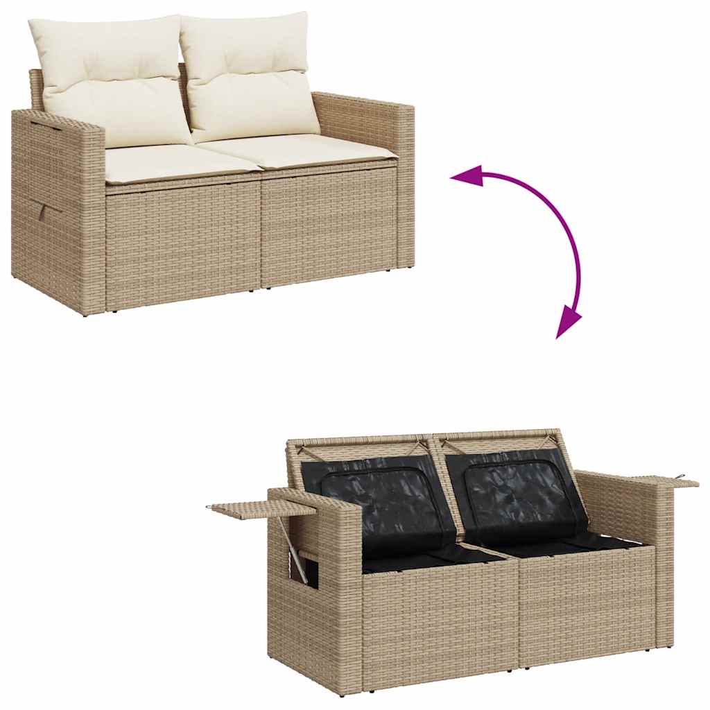 sofasæt til haven 10 dele med hynder polyrattan beige