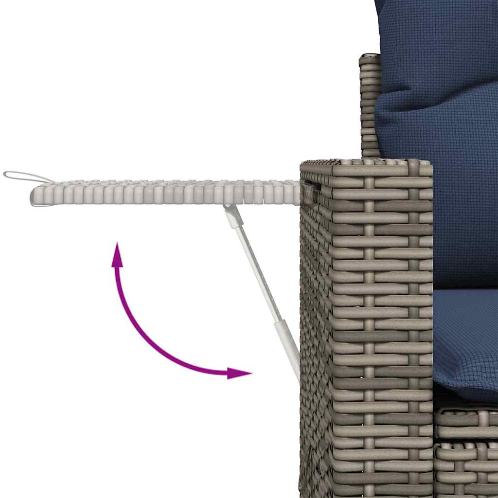 sofasæt til haven 10 dele med hynder polyrattan akacietræ grå
