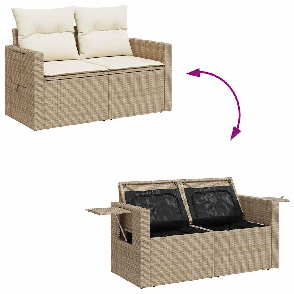 sofasæt til haven 11 dele med hynder polyrattan beige