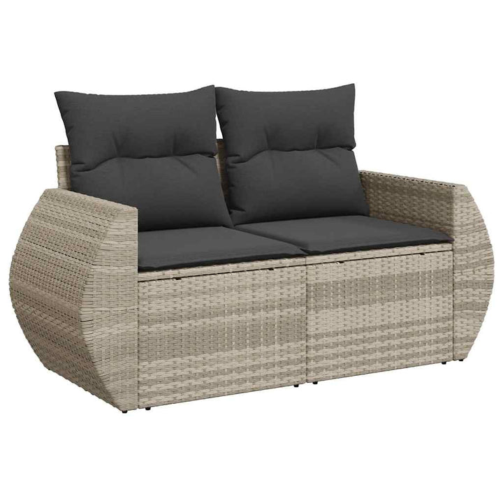 loungesæt til haven 11 dele med hynder polyrattan grå