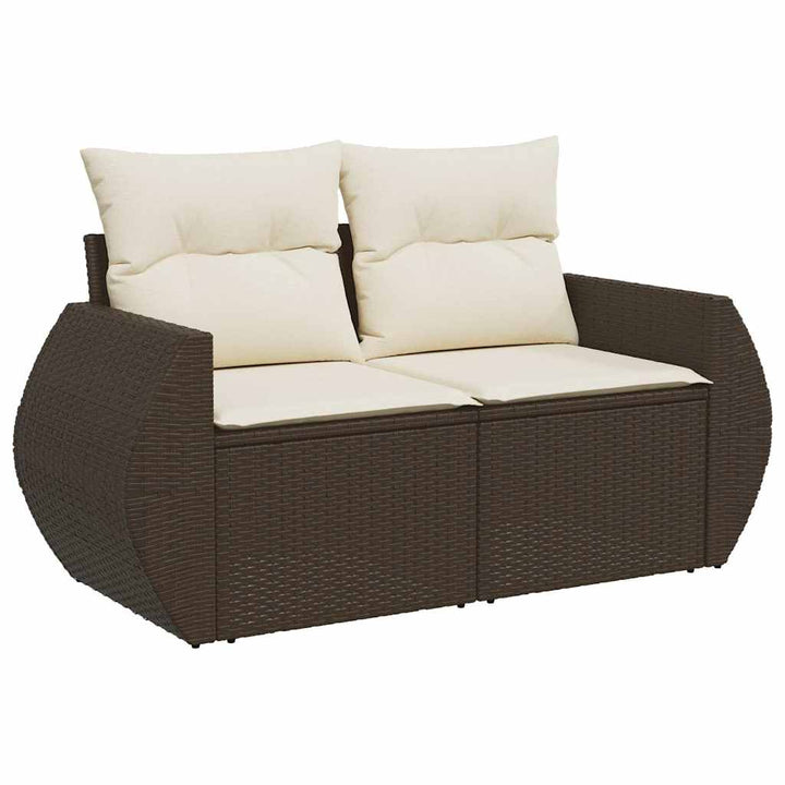 loungesæt til haven 11 dele med hynder polyrattan brun