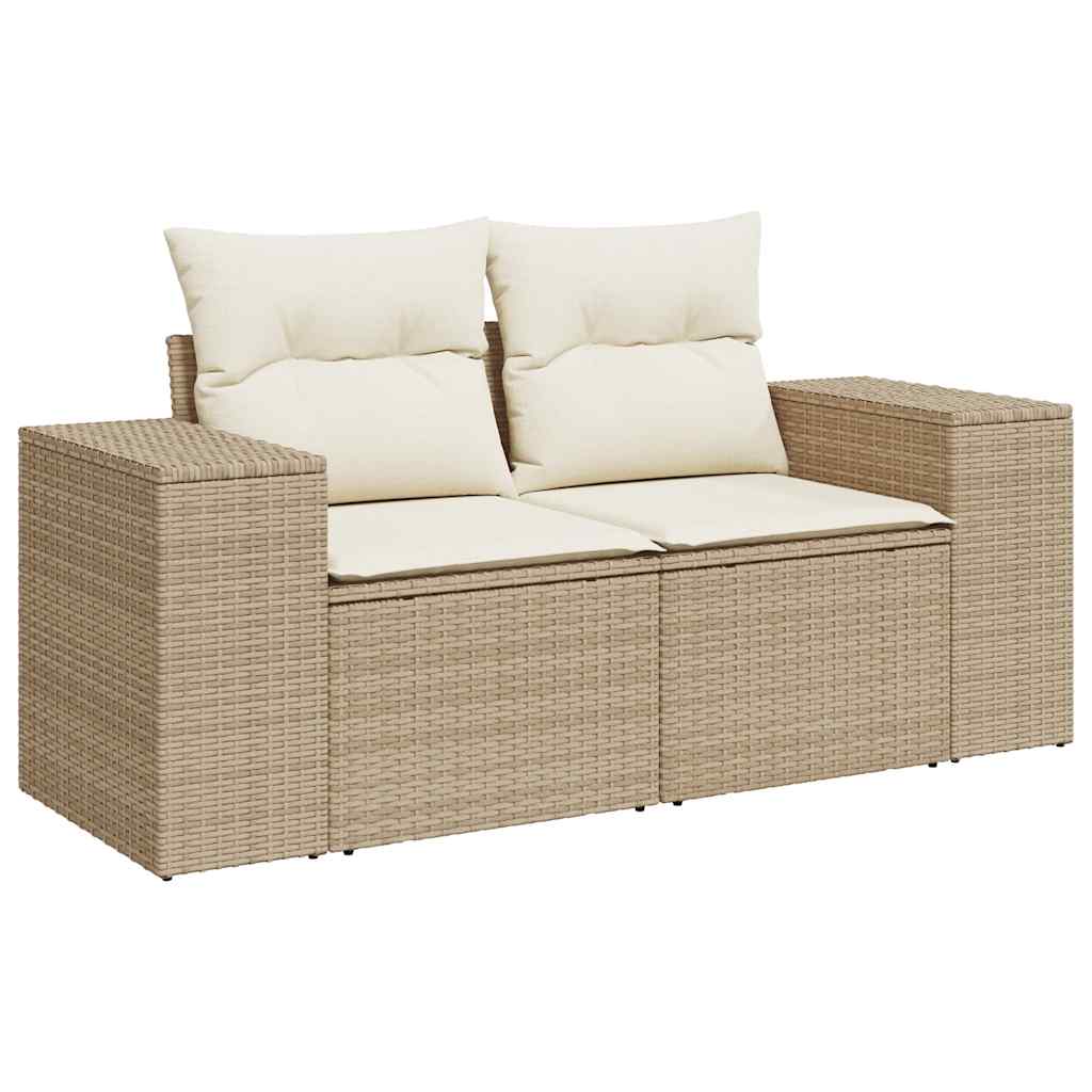 sofasæt til haven 7 dele med hynder polyrattan beige
